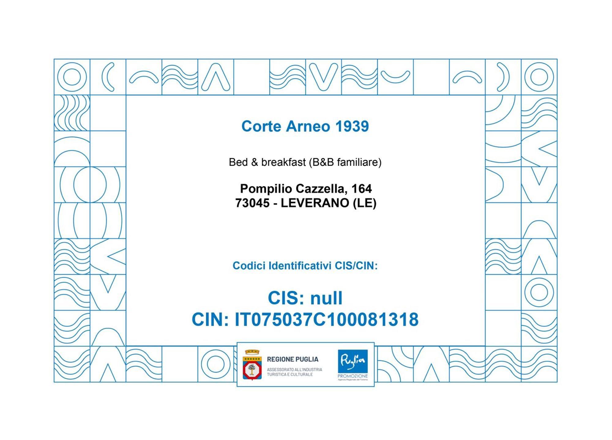 Corte Arneo 1939 Leverano Exteriör bild